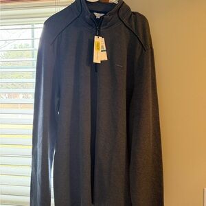 NWT - Men’s Calvin Klein Grey/Blue Textured Quarter-Zip